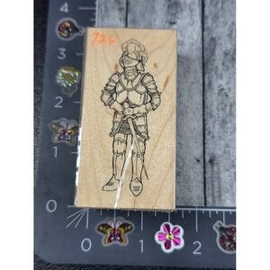 PSX Designs Knight Armor Suit E1092 Medieval 1995 Rubber Stamp Wood #Q90